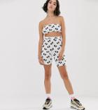 Crooked Tongues Legging Shorts In Monogram Print - Black