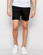 Noak Shorts With Turn Up In Super Skinny Fit - Black