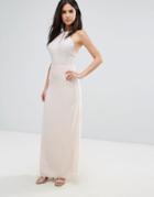Maya Chiffon Maxi Dress With Embellished Body - Cream