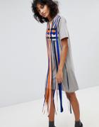 2nd Day Mayra Striped Tassle T-shirt Dress - Multi