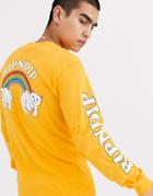 Ripndip Double Nerm Rainbow Long Sleeve T-shirt In Gold