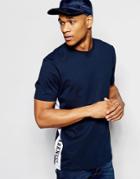 Asos T-shirt With Into Darkness Side Print - Navy