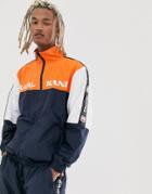 Karl Kani Retro Block Track Jacket In Orange/navy