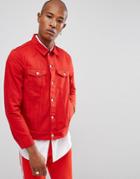 Weekday Single Denim Jacket Love Red - Red