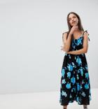 Milk It Vintage Button Front Midi Dress - Blue
