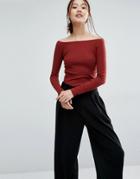 Vero Moda Jersey Bardot Top - Red