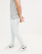 Pull & Bear Slim Jeans With Taping In Light Blue - Blue