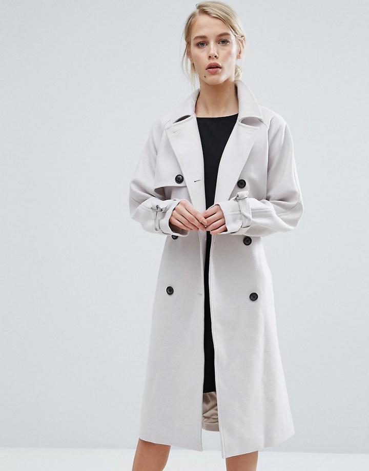 Storm & Marie Julia Wool Trench Coat - Cream