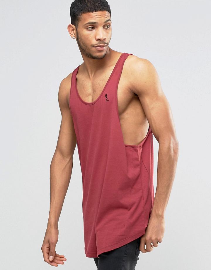 Religion Loose Fitting Tank In Longline With Curved Hem - Tibetan Red