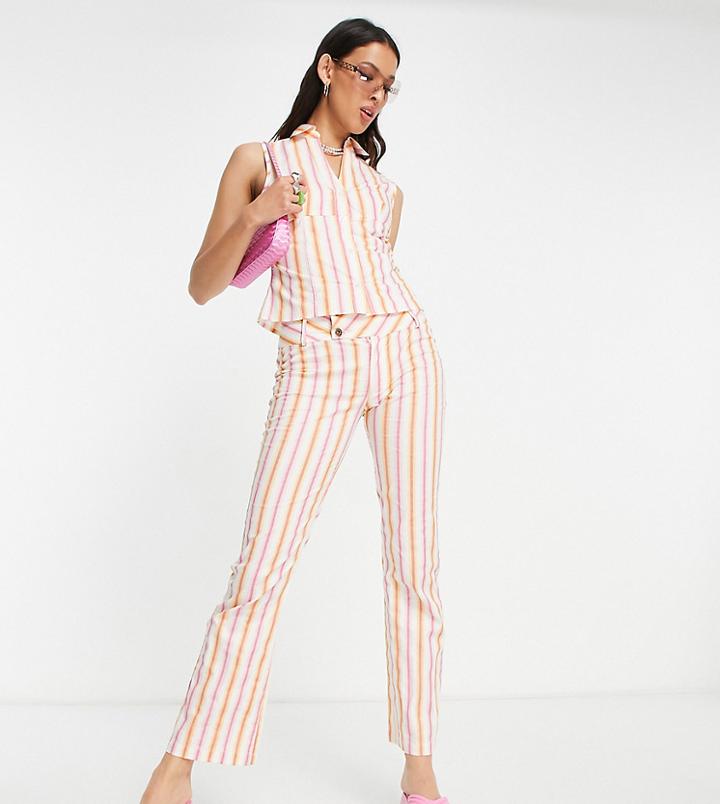 Collusion Y2k Flare Stripe Pants In Multi - Part Of A Set