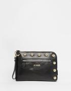 Love Moschino Studded Leather Clutch Bag - Black