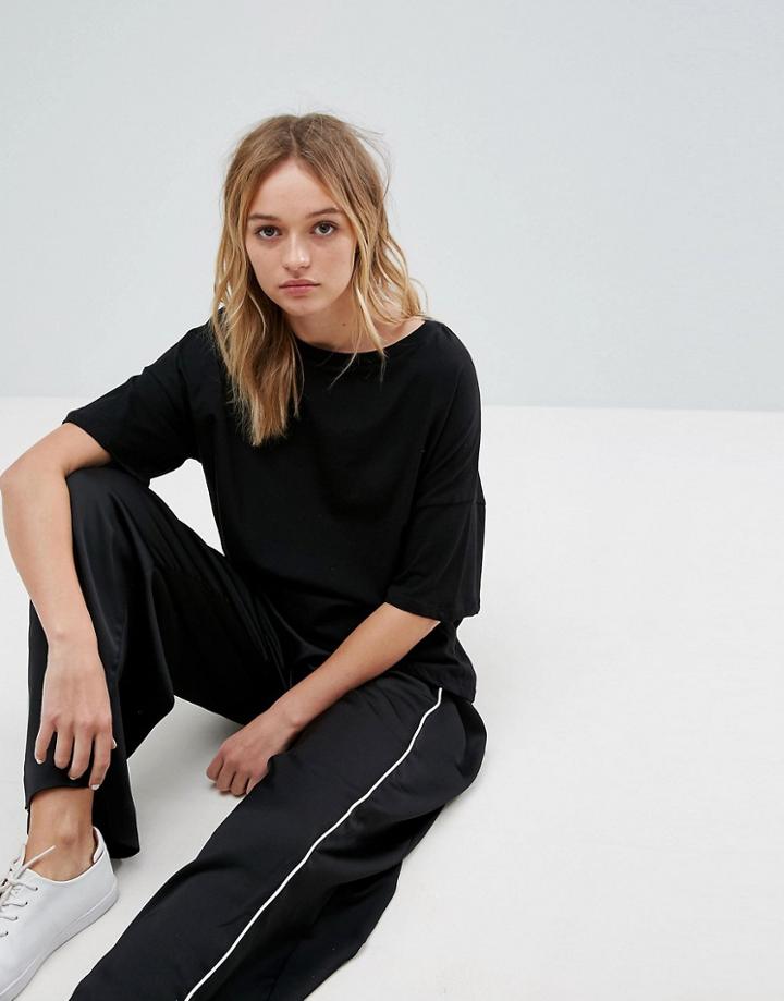 Pull & Bear Oversized Tee - Black