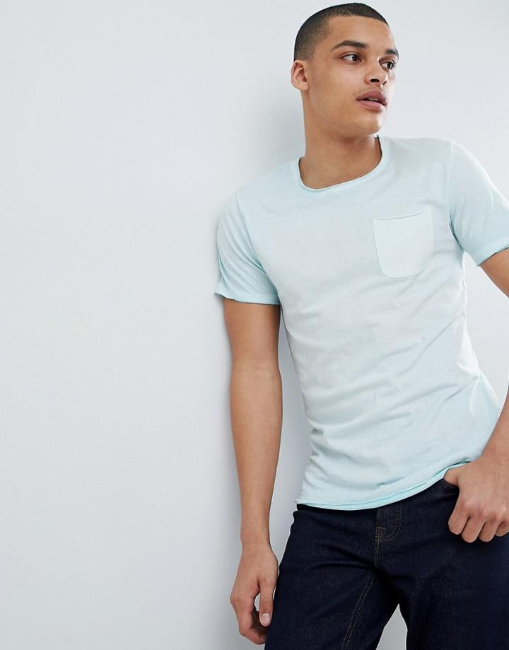 Jack & Jones Originals Pocket T-shirt With Oil Wash - Blue