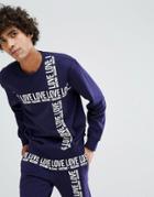 Love Moschino Cross Body Logo Sweater - Navy