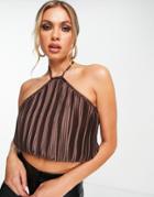 Missguided Petite Slinky Mini Dress With Cowl Neck In Pink Ombre