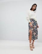 Lily And Lionel Midi Skirt With Side Split - Multi