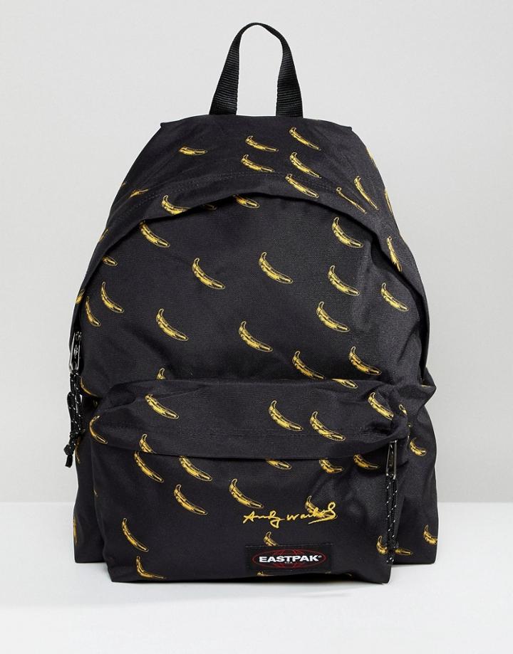 Eastpak Andy Warhol Banana Print Padded Pak'r Backpack - Black