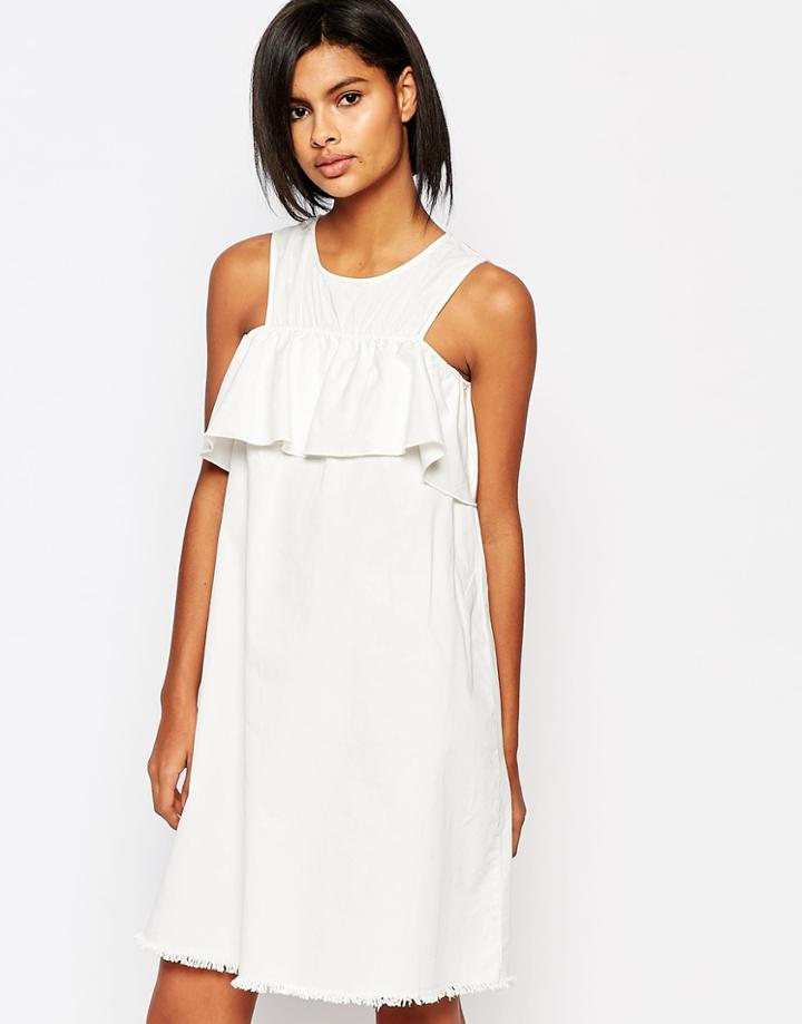 Vero Moda Bardot Ruffle Shift Dress - White