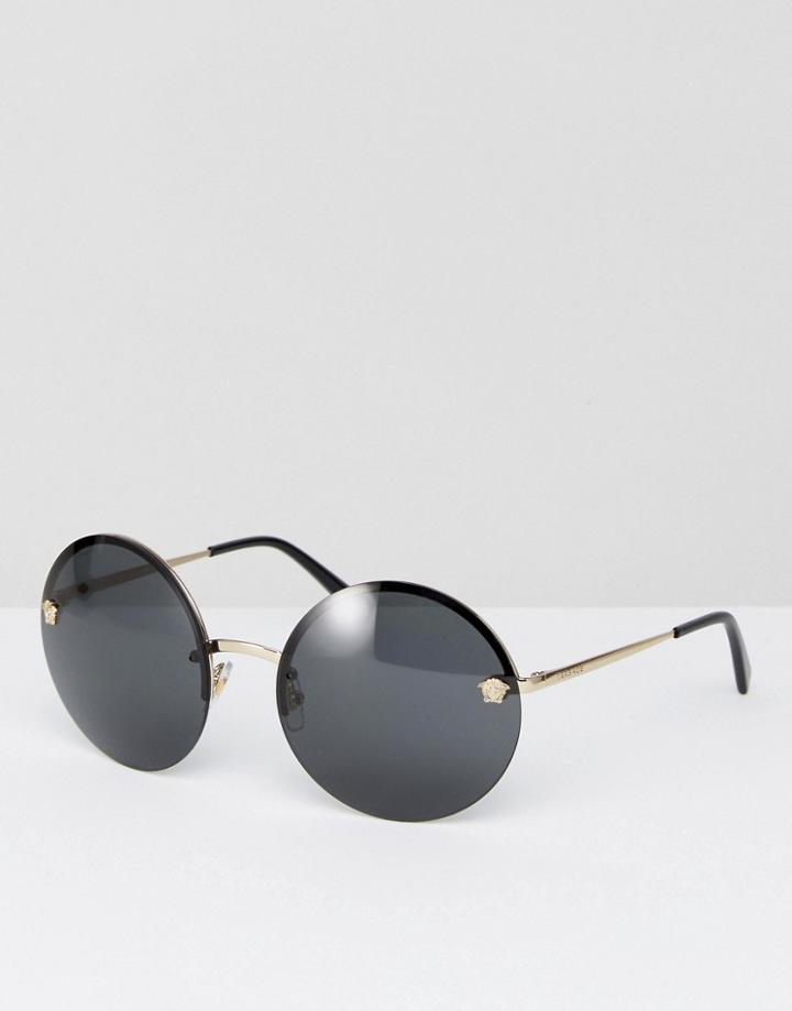 Versace Oversized Round Sunglasses - Black
