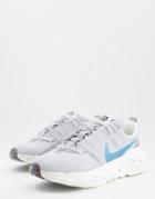 Nike Crater Impact Sneakers In Gray Fog/cyber Teal
