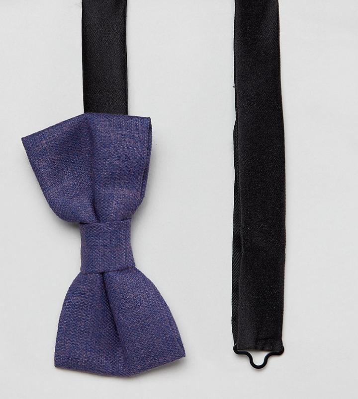 Heart & Dagger Bow Tie In Linen - Blue