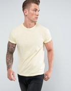New Look T-shirt With Rolled Sleeves In Yellow - Yellow