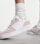 Truffle Collection Wide Fit Chunky Sneakers In White And Pink