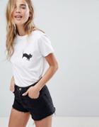 Asos Go Beyond Basic T-shirt With Cat Print - White