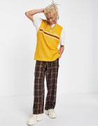 Kickers Logo Knit Vest In Yellow