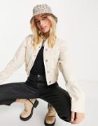 Miss Selfridge Elastic Waist Jacket In Stone-neutral