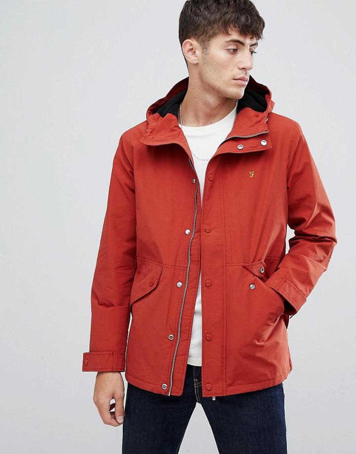 Farah Brodie Hooded Jacket In Red