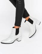 Park Lane Interest Material Heeled Chelsea Boots - Silver
