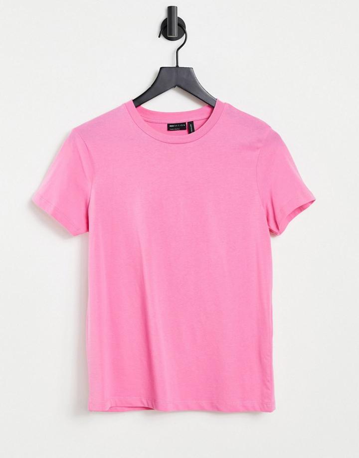 Asos Design Ultimate Organic Cotton T-shirt With Crew Neck In Pink