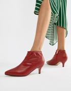 Truffle Collection Kitten Heel Ankle Boots - Red