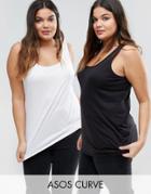 Asos Curve Ultimate Longline Tank 2 Pack - Multi