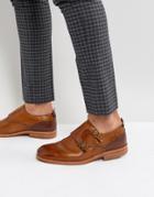 Hudson London Bromsden Leather Monk Strap Shoes - Tan