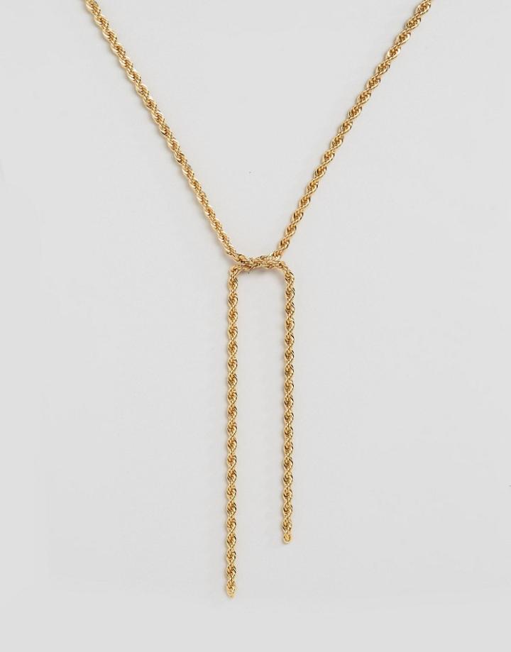 Missguided Rope Chain Necklace - Gold