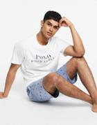 Polo Ralph Lauren Lounge T-shirt In White With Text Chest Logo