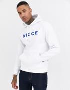 Nicce Hoodie With Blue Logo In White - White