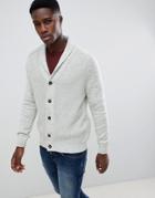 New Look Cardigan With Shawl Neck In Light Gray - Gray