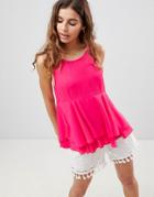 Brave Soul Alex Tank With Frill Detail - Pink