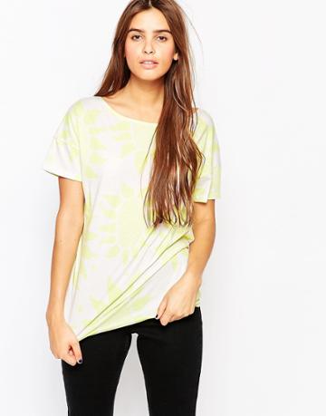 The Furies Noh Floral Short Sleeve T-shirt - Dusty Stone