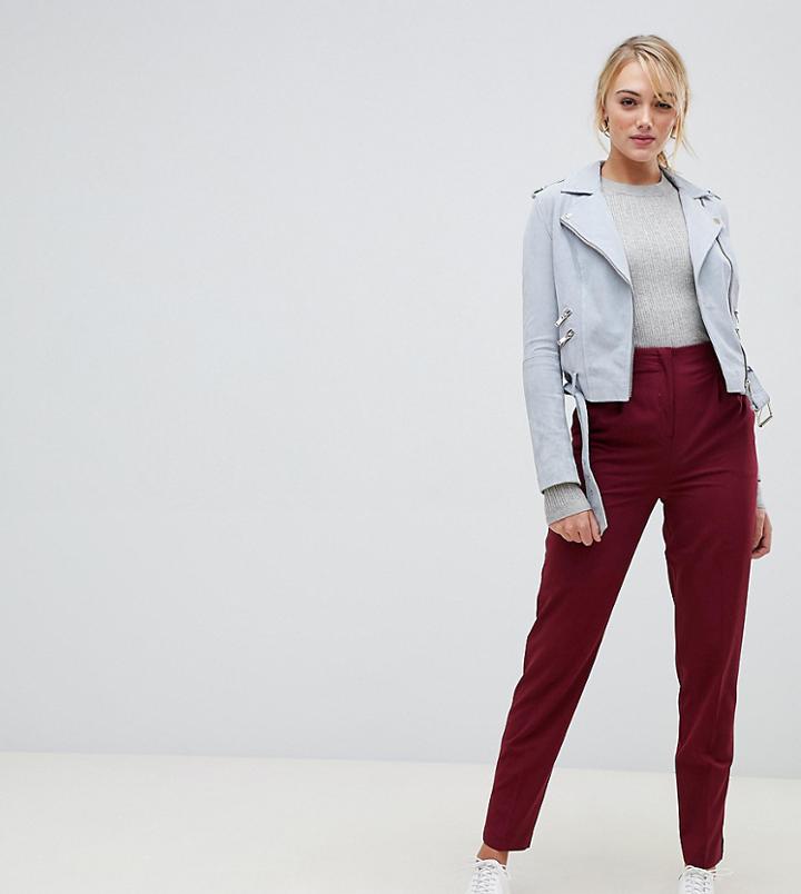 Asos Design Tall Mix & Match High Waist Cigarette Pants-red