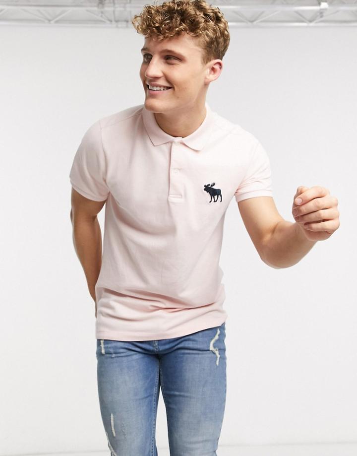 Abercrombie & Fitch Exploded Icon Logo Polo In Pink