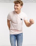 Abercrombie & Fitch Exploded Icon Logo Polo In Pink