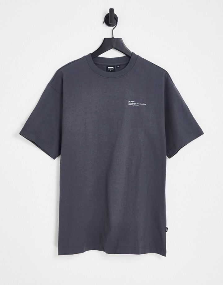 Dr Denim Nix Small Logo T-shirt In Gray