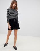 People Tree Mini Skirt In Velvet - Black