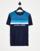 Jack & Jones Color Block T-shirt In Navy