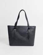 Ted Baker Olittaa Knotted Handle Leather Shopper-black