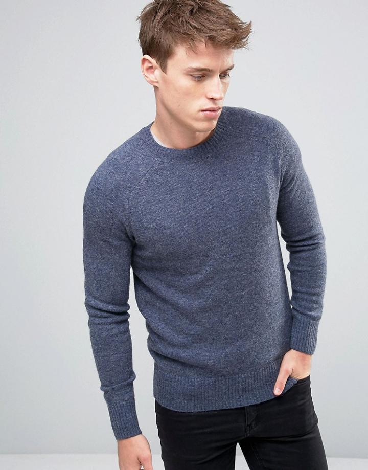New Look Lambswool Sweater In Blue - Blue